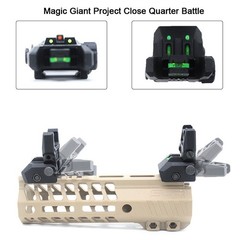 Folding Front Rear Flip Up Iron Sights with Fiber Optic Dual Aiming Mode