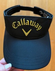 New Callaway Golf Liquid Gold Metal LOGO Black Adjustable Visor/Hat/Cap