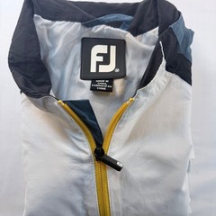 FootJoy Windbreaker Mens Medium White Blue Half Zip Short Sleeve Golf Pullover