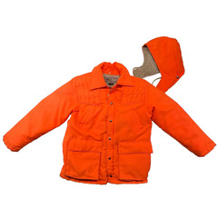 Vintage Camel Northern Goose Down Hunting Parka Blaze Orange Jacket Mens Size M