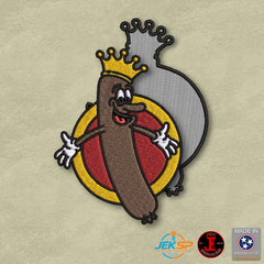The Wiener King Funny Morale Patch, 3×4″ Hot Dog King | VELCRO® Brand Fastener