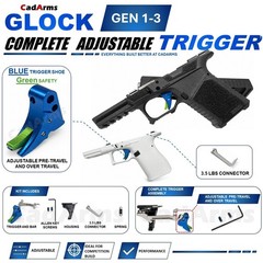 Glock Complete Adjustable Blue Green Trigger 3.5 Connector Gen 1-3 G17 19 26 34