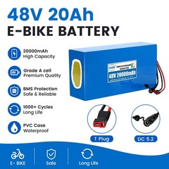 48V 20Ah Lithium Battery Pack Rechargeable for 48V Electric Bicycle System
