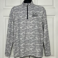 Cutter & Buck 1/4 Zip Pullover Traverse Camo Gray White Kentucky Downs Shirt M