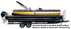 Black Orange White Stripe Graphic Kit Decal Fishing Boat Wrap Pontoon Vinyl