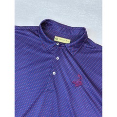 Donald Ross Polo Mens XXL Blue Red Pinehurst 1895 Geometric Golf Shirt