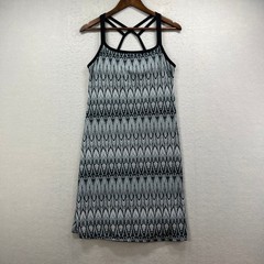 Prana Cora Dress Womens M Gray Geometric Strappy Built In Bra Athleisure Yoga