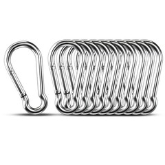 10 PCS Stainless Steel Carabiners Spring Snap Hooks Heavy Duty Keychain Clip NEW