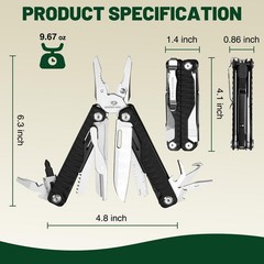 MOSSY OAK 17-in-1 EDC Multi Tool with CNC-Machined Steel Pliers Multitool USA