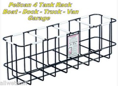 Pelican Scuba 4 Tank Rack Metal w/ Plastic Coated Rack boat dive storage racks