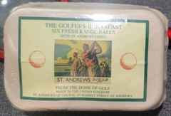 RARE Golfers Breakfast Six Fresh Range Balls w/ St. Andrews Crest FACTORY SEALED
