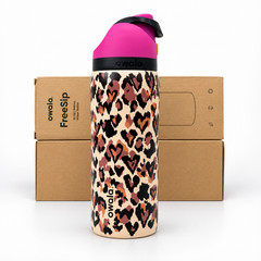 New Owala Wild at Heart 32oz FreeSip Water Bottle Limited Edition Leopard Print