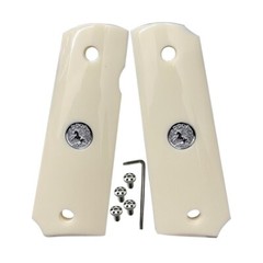1911 Grips Full Size fit Colt Springfield Gun Grips W/Silver Horse & Screws