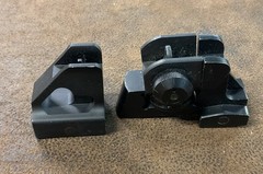 Iron Sights Metal Front and Rear Set for Picatinny Mount Adjustable Black