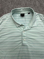 Dunning Golf Polo Performance Men’s XL Teal Striped Shirt Short Sleeve Summer