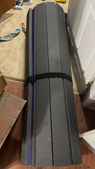 Foldable Roll-Up Gymnastics Exercise Floor Mat Pad, Foam, Black/Purple