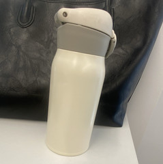 16 fl oz Reusable Plastic Water Bottle Flip Lock Top White/Gray Sport