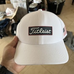 Adult Titleist Oceanside Golf Hat Adjustable White Navy Red USA FLAG Snapback