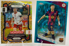 Robert Lewandowski Lot 2 Cards numbered /299 /500 Topps Chrome Monopoly Prizm