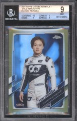 Yuki Tsunoda 2021 Topps Chrome Formula 1 #14 Gold Refractors RC /50 BGS 9