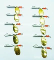 10 pcs Weight Forward 3/8 oz Erie Derie Style Spinner, Unpainted, W/out Hook
