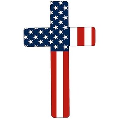 Flag Cross US United States of America USA Car Truck Window Decal 5 Inch