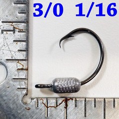 1/16 oz. WEIGHTED CIRCLE HOOK JIGS 3/0 Mustad Hook (25 or 50 pack)