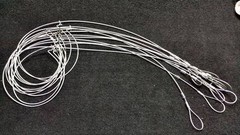12 SURVIVAL SNARES LOADED DOZEN SMALL GAME 36″ LONG 1/16 7×7 CABLE Rabbit Snares