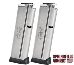 2- Springfield 1911 EMP Compact 9 Round Stainless OEM Magazine 9rd Mag PI6070