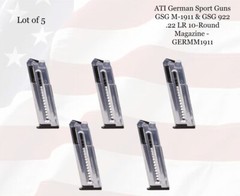 LOT of (5) ATI German Sport Guns GSG M-1911/GSG922 .22LR 10rd Magazine GERMM1911