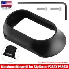 Black Flared Aluminum Magwell For Sig Sauer P365X P365XL (No Backstrap)