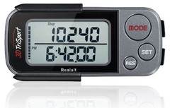3Dtrisport 3D Walking Pedometer with Clip & Strap, Accurate Step Black
