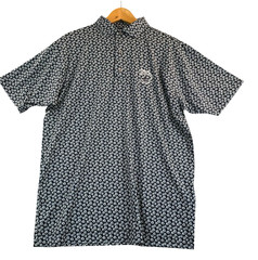 Footjoy Turnberry Scotland Golf Club Polo Navy Blue w/White Floral Size L