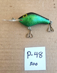 Vintage Poes Wooden, Cedar – 300 Crankbait – 1 Bait = POES – # P-48