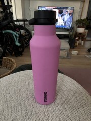 Corkcicle Canteen FUSCIA Pink 20oz Triple Insulated Stainless Steel Flip Lock