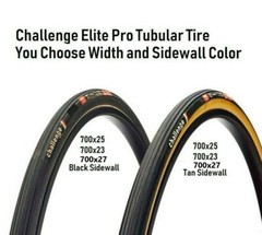 Challenge Elite Pro Tubular Bicycle Tire 700×23, 700×25, 700×27 Tan or Black
