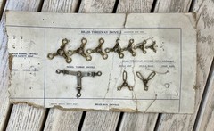 Vtg Fishing Tackle Store Rack Card Brass Threeway Nickel Yankee Swivels AS IS