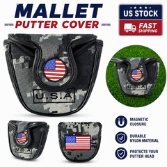 USA Military Mallet Putter Cover Headcover Magnetic Closure Golf Club Headcovers