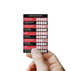 Pack of 4 Poker Hand Rankings Chart – Poker Rules Cheat Sheet Cards | Poker H…