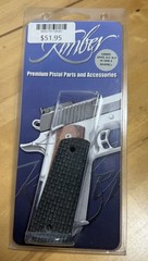 Kimber 1911 Full Size G-10 Black Warrior Pattern Ambi Grips Magwell cut 1100954A