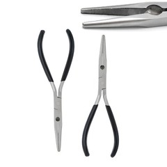 2Pc 8″ Long Needle Nose Pliers w Side Wire Cutter Stainless Non-Slip Grip Handle
