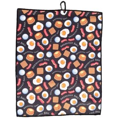 Breakfast Ball Towel, Funny Golf Towel, gift for dad with carabiner attached