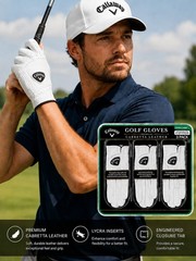 Callaway Premium Cabretta Leather Golf Gloves 3 Pack XL Left Hand New