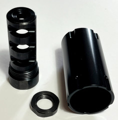 1/2×28 Hybrid Compact Muzzle Brake Compensator With Concussion Sleeve