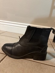 WOMENS PERRIS size 9 BLACK LEATHER ZIP PADDOCK BOOTS