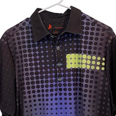 Jamie Sadock Mens Large Golf Polo Shirt Purple Black Geometric Dot Gradient