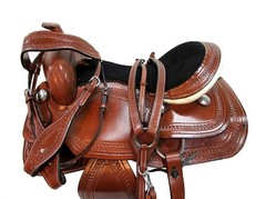 DEEP SEAT WESTERN SADDLE BARREL RACING PLEASURE LEATHER TRAIL TACK 15 16 17 18