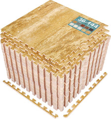 48 Sq. Ft. Wood Grain Floor Tiles Foam Mat EVA Interlocking Mats Tile 3/8-Inch T