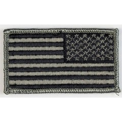 Reverse American Flag Patch; Subdued UCP/ACU Foliage Green; Hook Fastener Patch