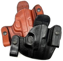 Right Hand Brown Black Leather Dual Snap IWB Concealment Holster CHOOSE